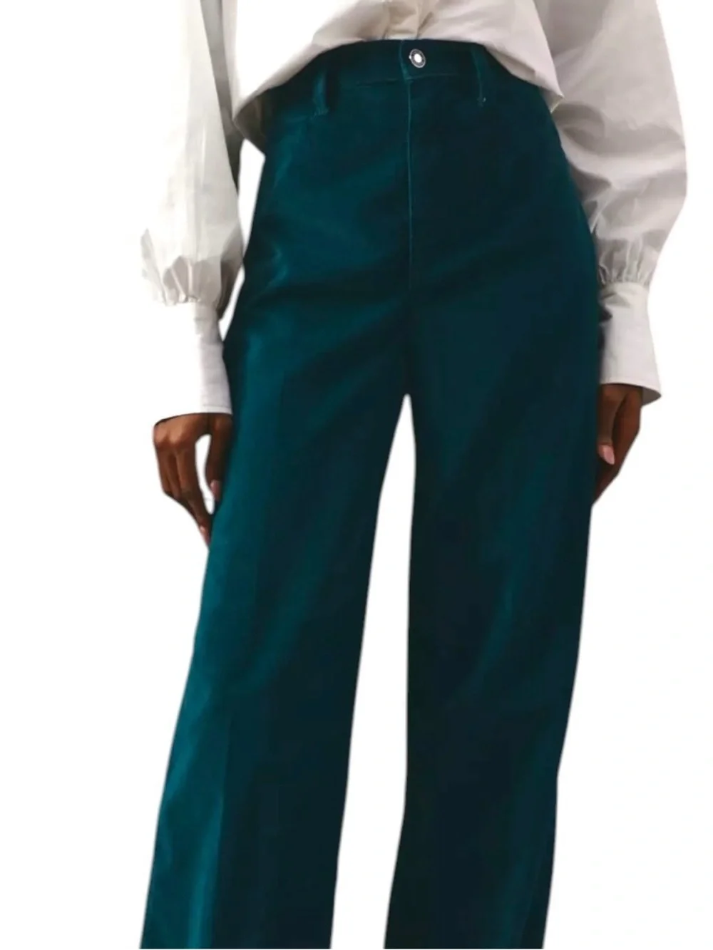 Favorite Daughter Mischa Wide Leg Pants 24 Green Velvet High Rise Trouser